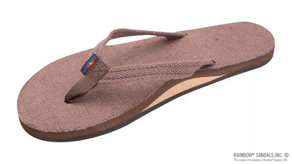 Single Layer Hemp with Arch Support and 1/2" Narrow Strap