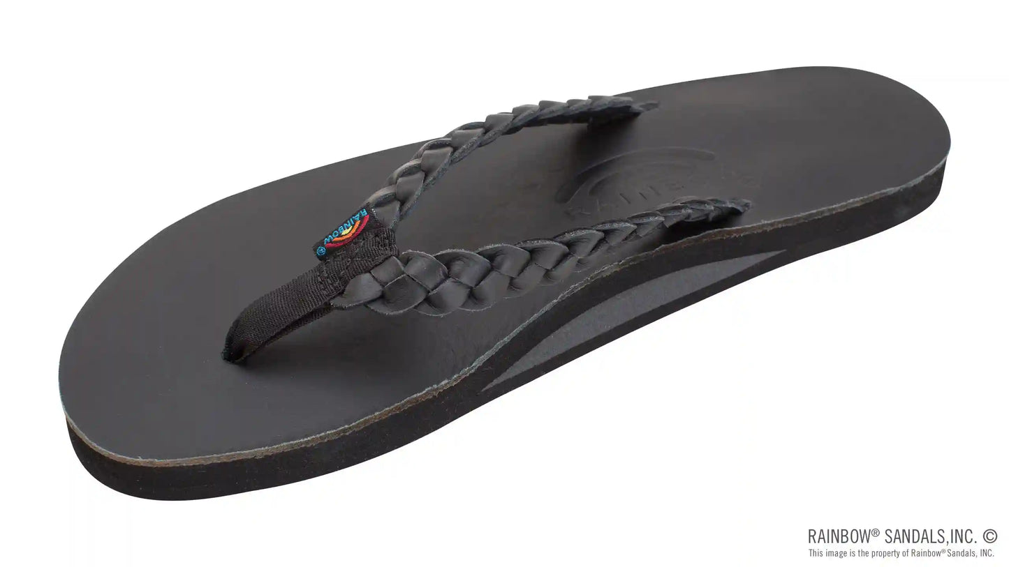 Twisted Sister - Single Layer Arch Support Leather with a 3/4" Medium Double Braided Strap