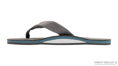 Signature Series -  Women's Single Layer Premier Grey Leather Lt. Blue Midsole 1" Wide Strap
