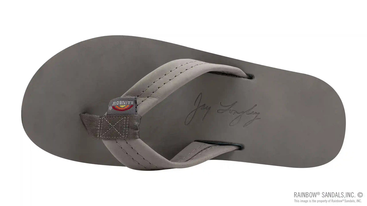 Signature Series -  Women's Single Layer Premier Grey Leather Lt. Blue Midsole 1" Wide Strap