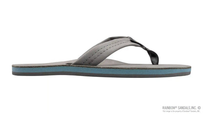Signature Series -  Women's Single Layer Premier Grey Leather Lt. Blue Midsole 1" Wide Strap