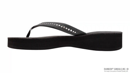 Four Layer Leather Wedge - 3/4" Strap with Crystals