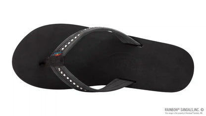 Four Layer Leather Wedge - 3/4" Strap with Crystals