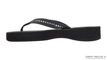Four Layer Leather Wedge - 3/4" Strap with Crystals