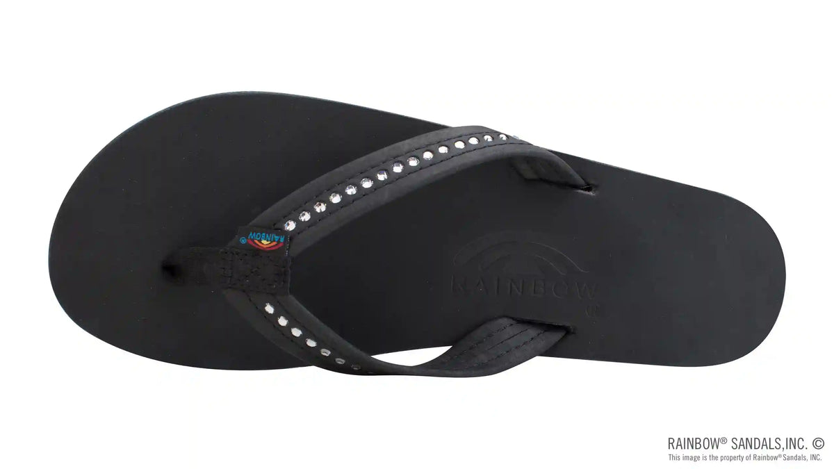 Four Layer Leather Wedge - 3/4" Strap with Crystals