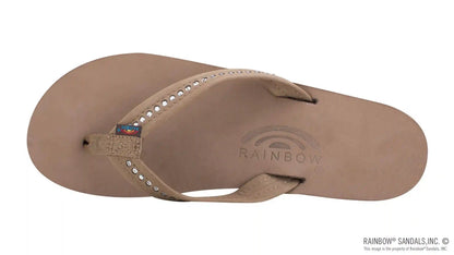 Six Layer Leather Wedge - 3/4" Strap with Crystals