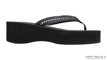 Six Layer Leather Wedge - 3/4" Strap with Crystals