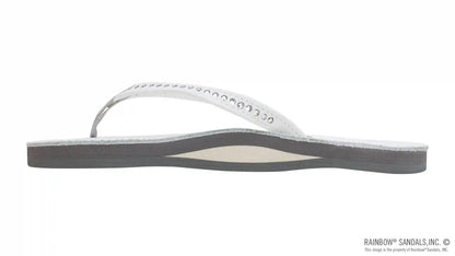 Crystal Collection - Single Layer Arch Support Leather 1/2" Narrow Strap with Crystals