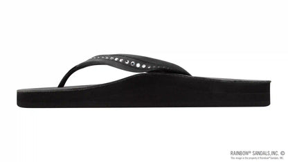 Crystal Collection - Double Layer Arch Support Leather 3/4" Medium Strap w/ Crystals
