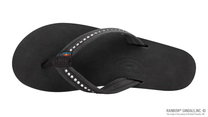 Crystal Collection - Double Layer Arch Support Leather 3/4" Medium Strap w/ Crystals