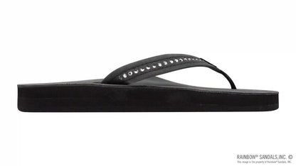 Crystal Collection - Double Layer Arch Support Leather 3/4" Medium Strap w/ Crystals