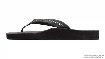Crystal Collection - Double Layer Arch Support Leather 3/4" Medium Strap w/ Crystals