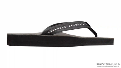 Crystal Collection - Double Layer Arch Support Leather 3/4" Medium Strap w/ Crystals