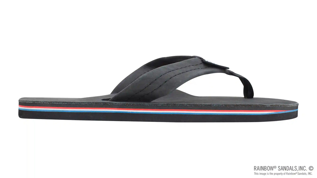 The Americana - Women's  Single layer Premier Leather Red White & Blue Mid Sole with a 1" Strap