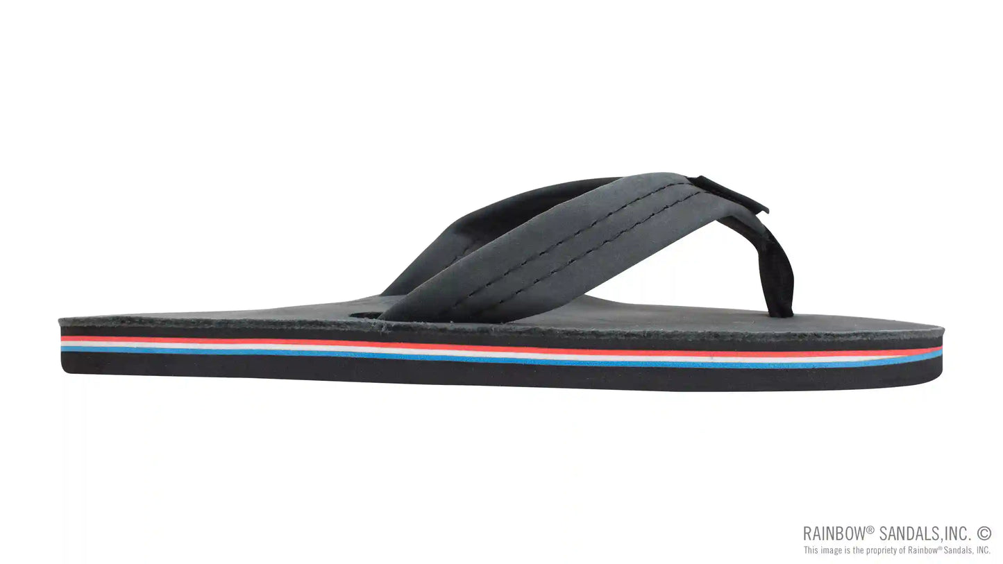The Americana - Men's Single layer Premier  Leather Red White & Blue Mid Sole