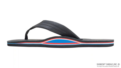 The Americana - Women's Single Layer Classic Leather Red White & Blue Mid Sole with a 1" Strap