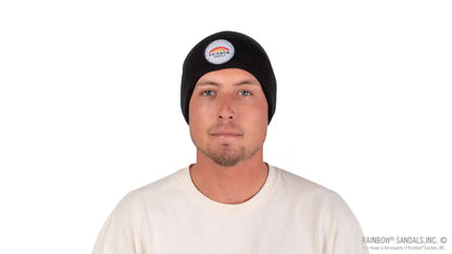 Basic Cuff Beanie with Long Ride Patch 100% Acrylic