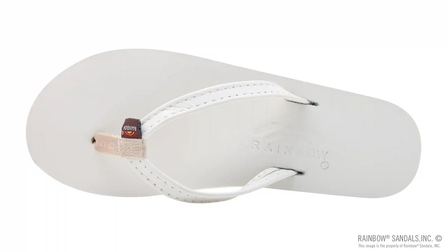Cloud Dancer Leather Single Layer Arch Narrow Strap