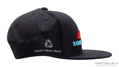 Rainbow® Sandals Black 100% Cotton Snap Back Hat