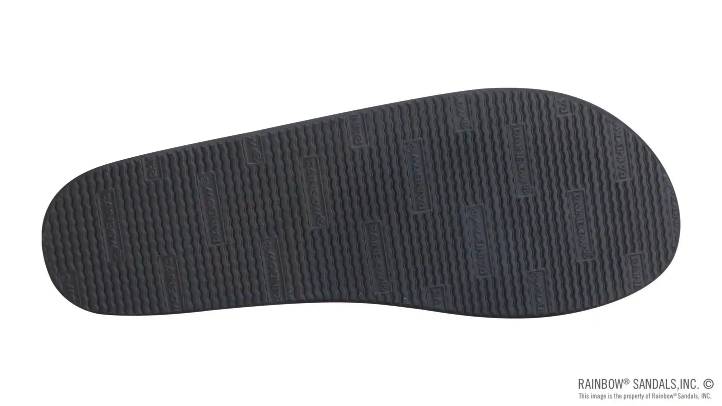The Rastafarian - Single Layer Classic Black Leather with Rasta Mid Sole and 1" Strap