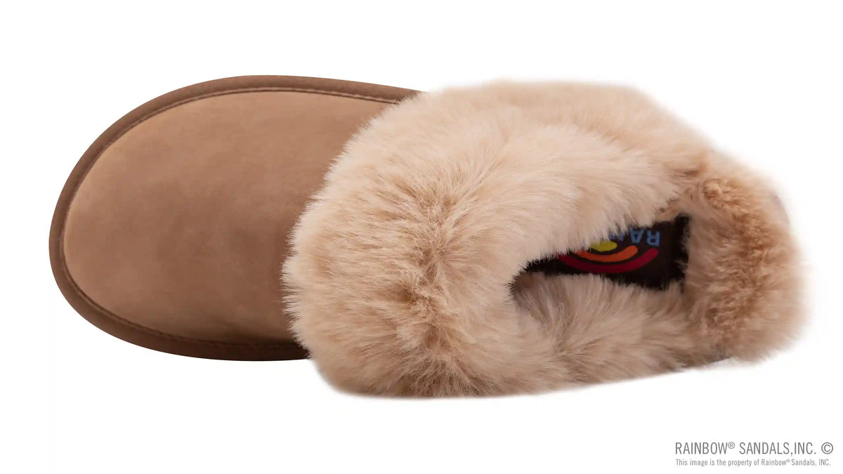 Sunset Snugs2 - Leather, Fleece Lined Slipper Double Layer Arch