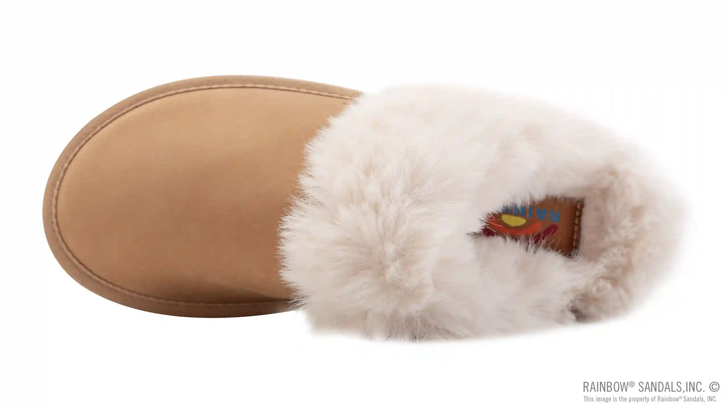 Sunset Snugs2 - Leather, Fleece Lined Slipper Double Layer Arch