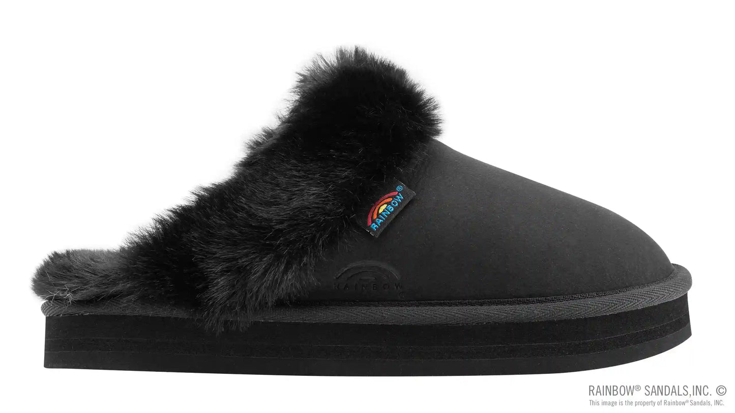 Sunset Snugs - Leather, Fleece Lined Slipper Single Layer Arch