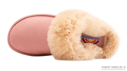 Sunset Snugs - Leather, Fleece Lined Slipper Single Layer Arch