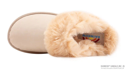 Sunset Snugs - Leather, Fleece Lined Slipper Single Layer Arch
