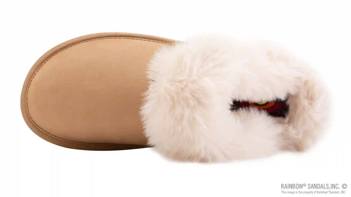 Sunset Snugs - Leather, Fleece Lined Slipper Single Layer Arch