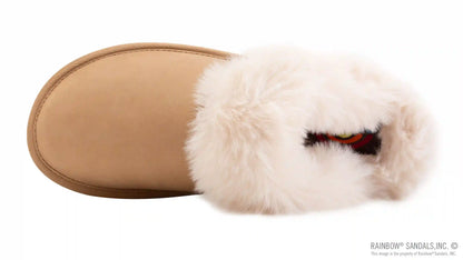 Sunset Snugs - Leather, Fleece Lined Slipper Single Layer Arch