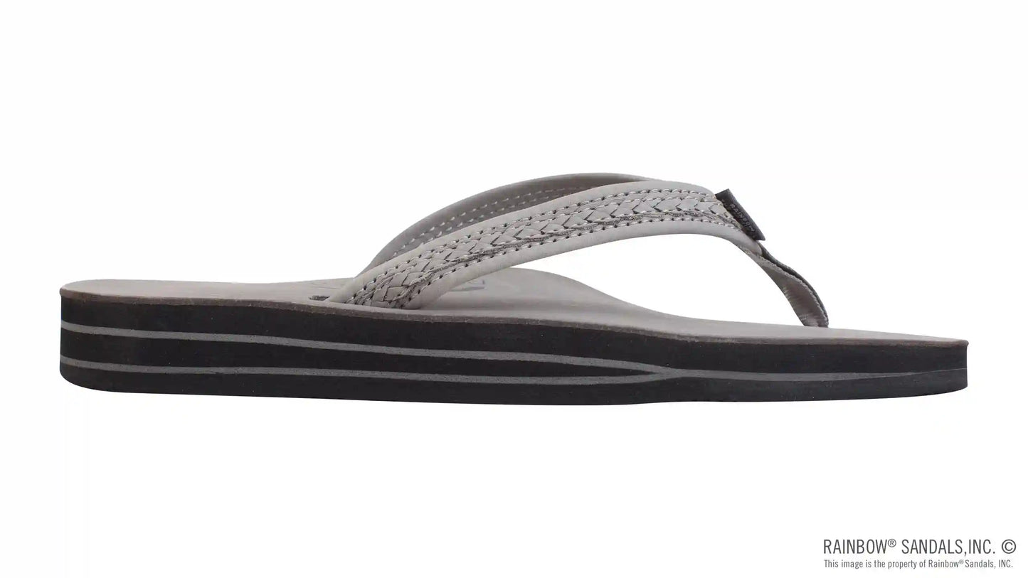 The Willow – Double Layer Arch Support Premier Leather with Inset Double Braided 3/4” Medium Strap