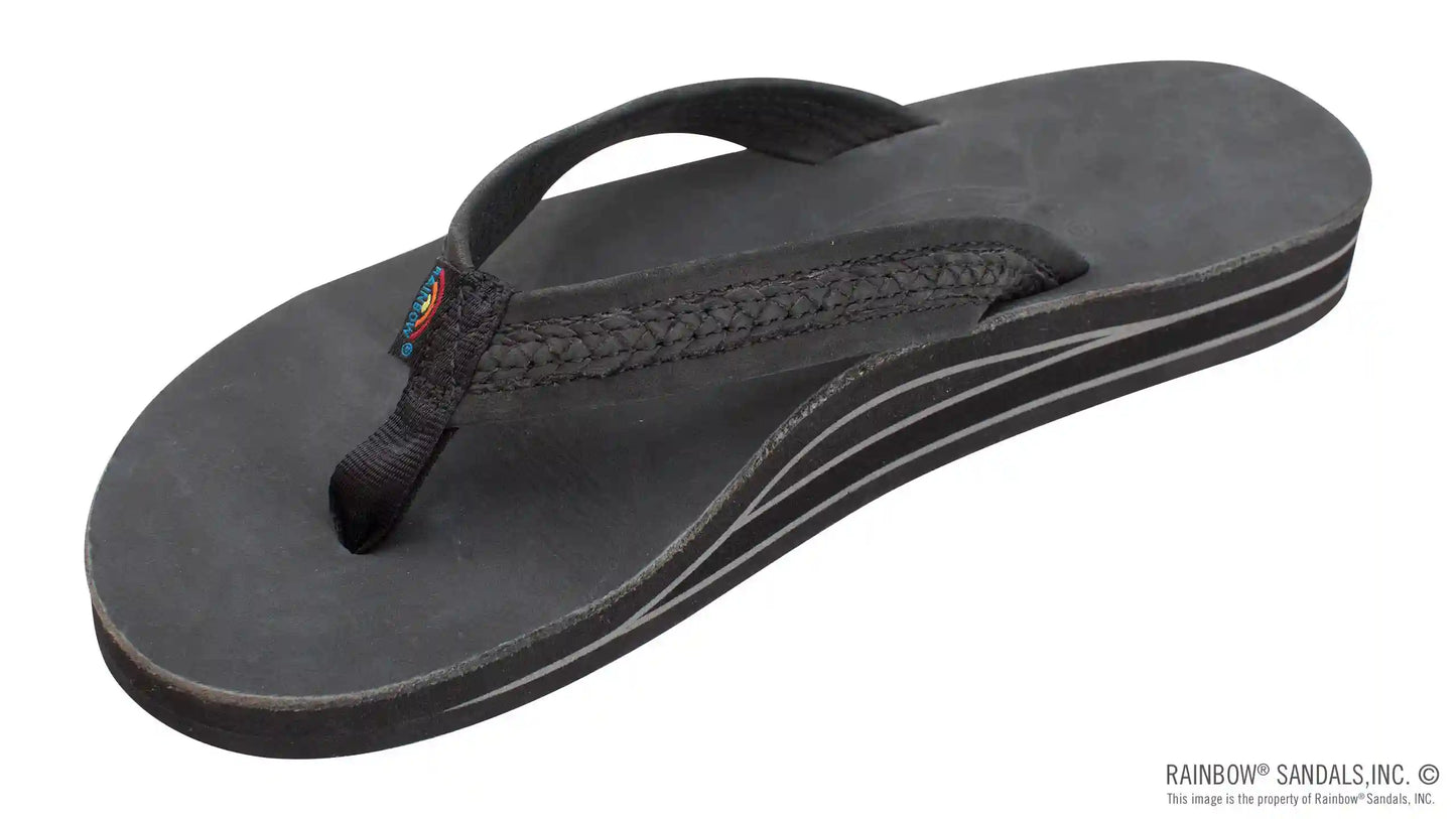 The Willow – Double Layer Arch Support Premier Leather with Inset Double Braided 3/4” Medium Strap