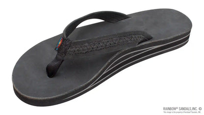 The Willow – Double Layer Arch Support Premier Leather with Inset Double Braided 3/4” Medium Strap