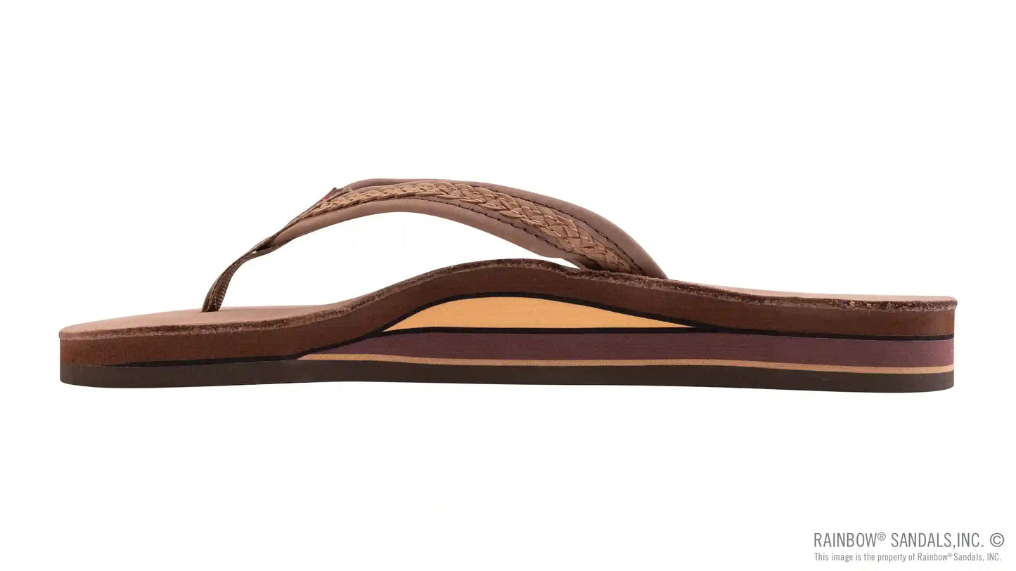 The Willow – Double Layer Arch Support Premier Leather with Inset Double Braided 3/4” Medium Strap