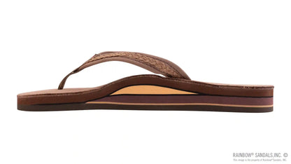 The Willow – Double Layer Arch Support Premier Leather with Inset Double Braided 3/4” Medium Strap