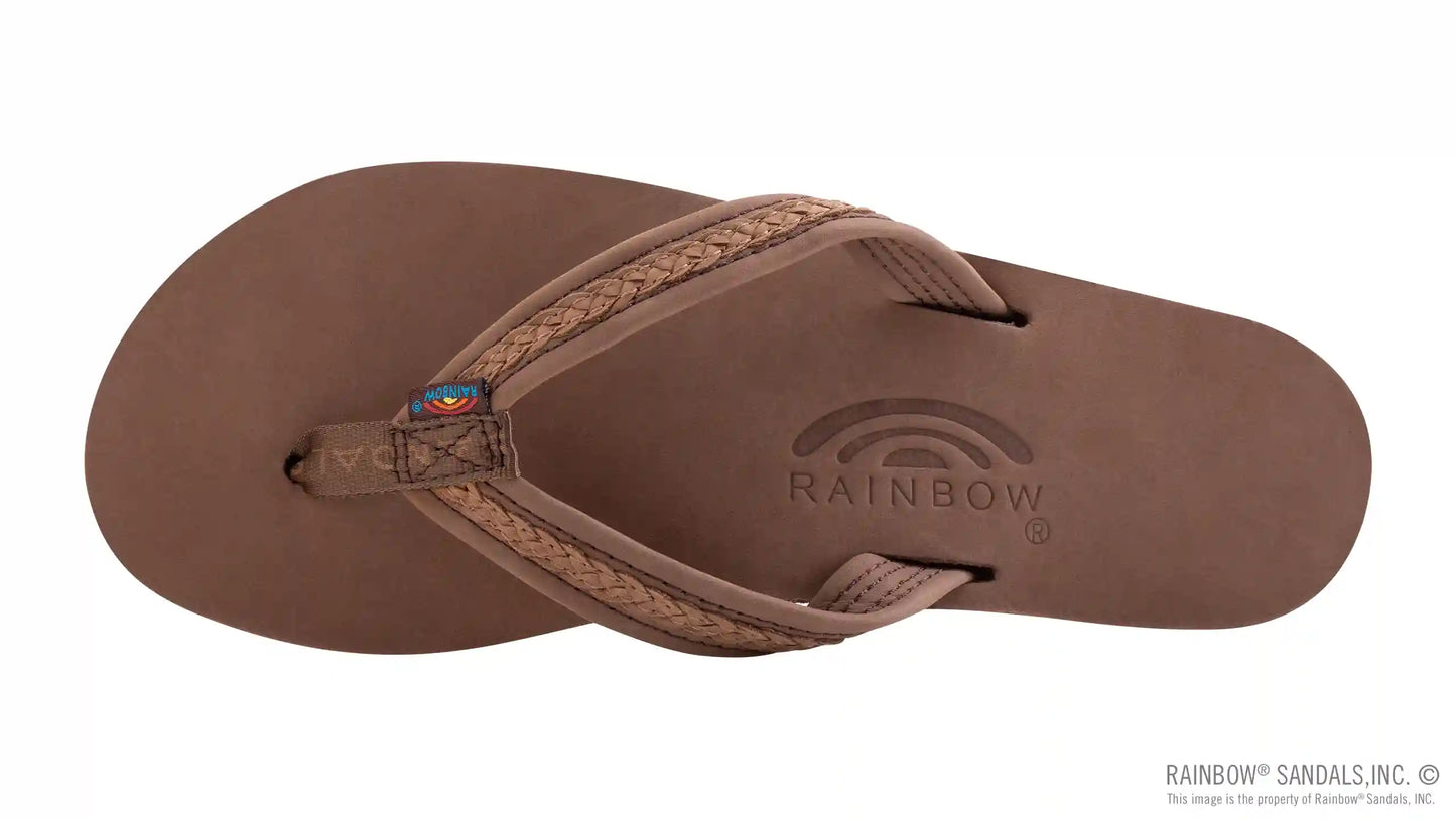 The Willow – Double Layer Arch Support Premier Leather with Inset Double Braided 3/4” Medium Strap